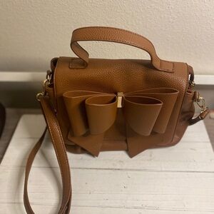 Crossi Pebbled Vegan Leather Crossbody Bag with Gold Hardware